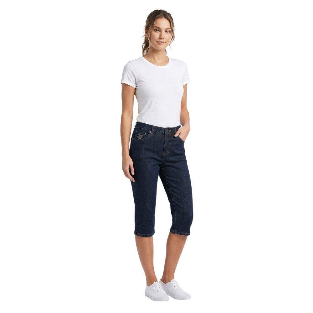 Gloria Vanderbilt Amanda Black Capri Pants Size 10